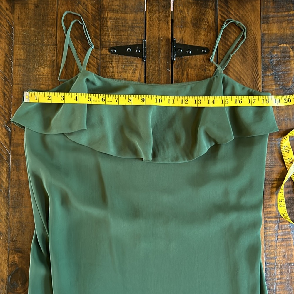 Zara Basic Green Adjustable Strap Ruffle Top Dres… - image 2